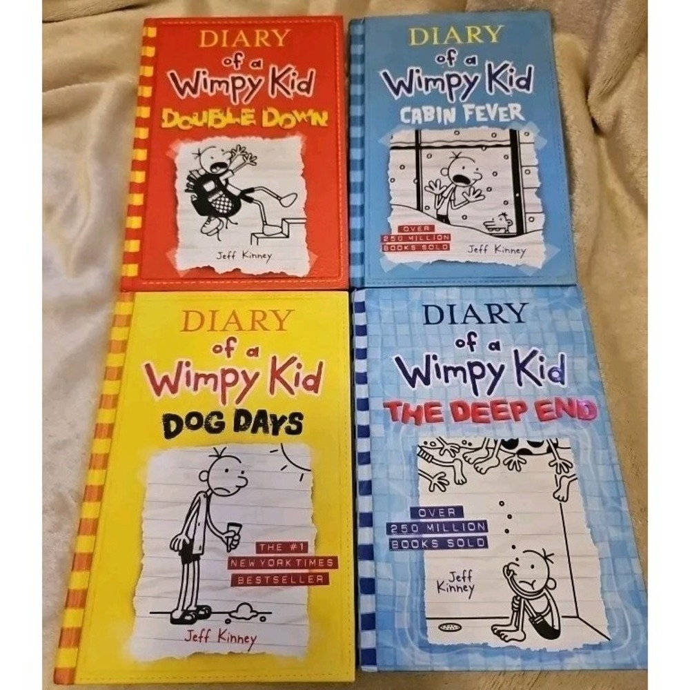 Lot Of 4 Diary Of A Wimpy Kid By Jeff Kinney Very Good Condition